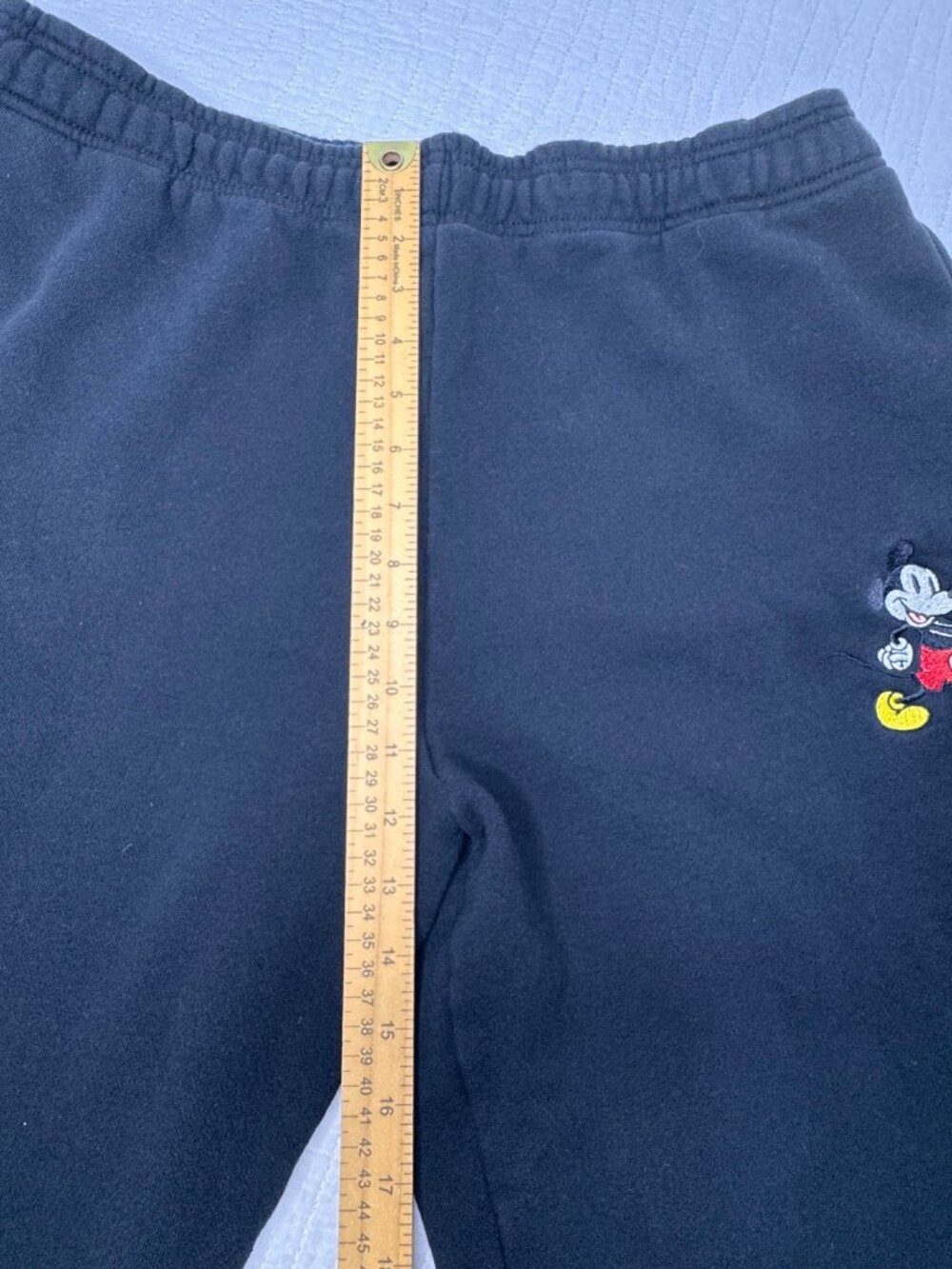 Disney Mickey Mouse Black Joggers Sweatpants Embroidered Size XL - Picture 9 of 11